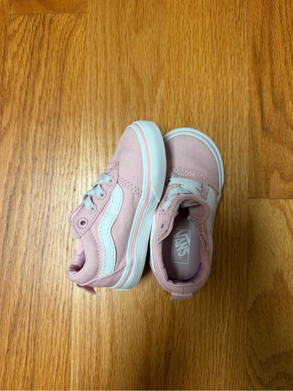 Vans Kids Pink and White Low-Top Sneakers